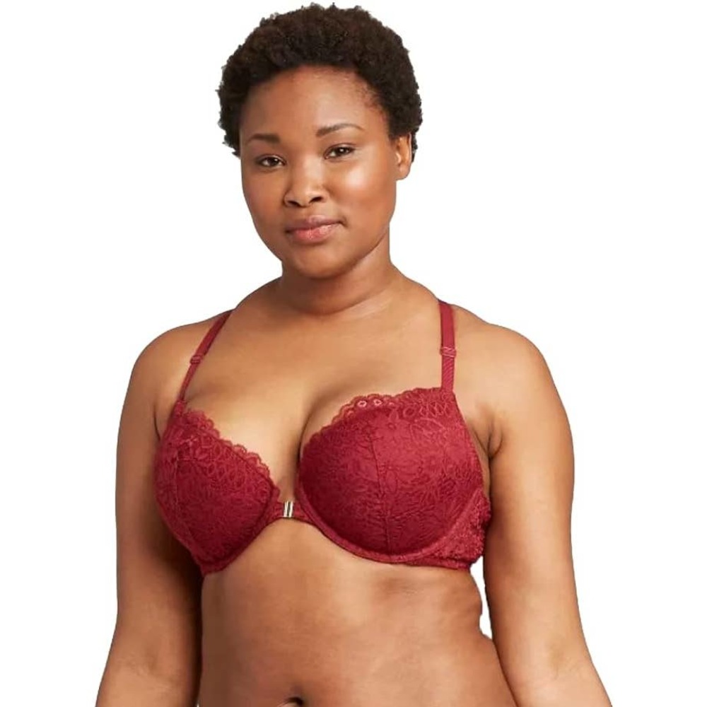NWOT Auden Plunge Coverage Push-up Racerback Bra - Size 38C - Color Deep Red